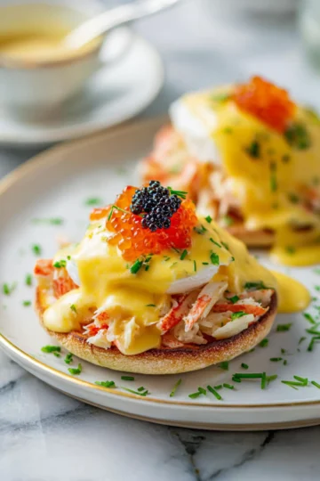 Crab Eggs Benedict with Caviar
