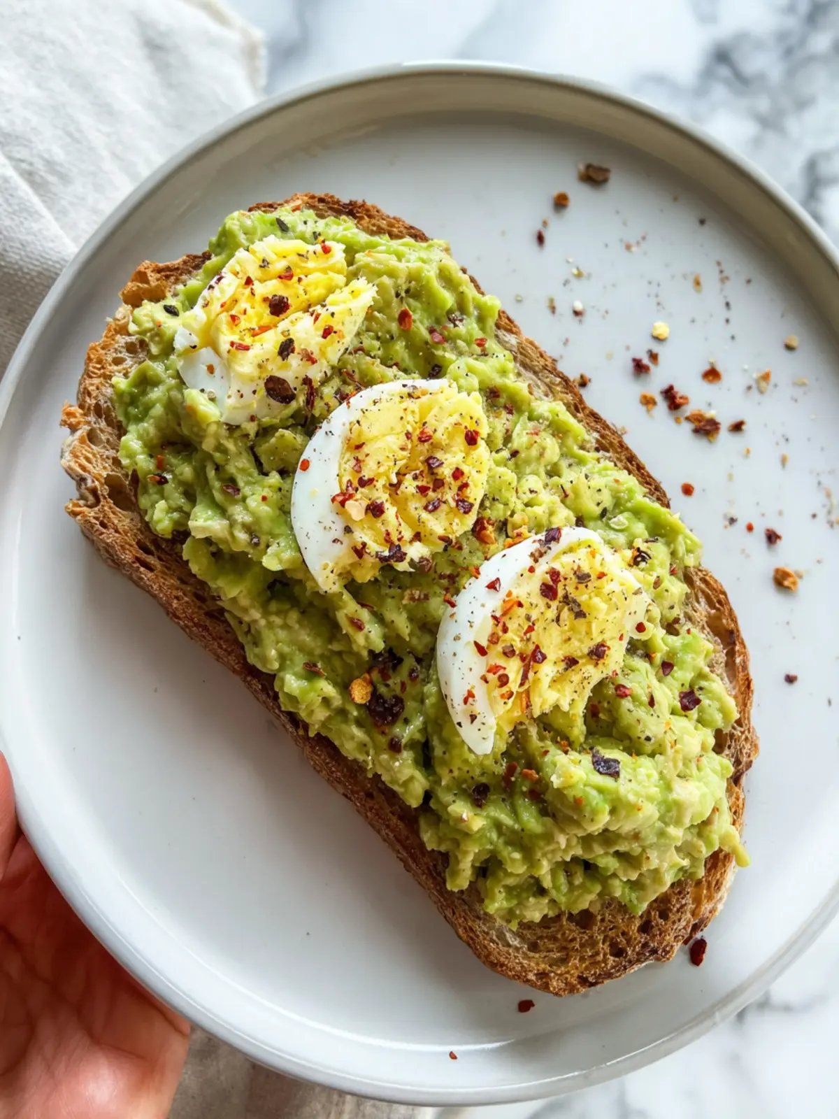 Mashed Egg And Avocado Toast