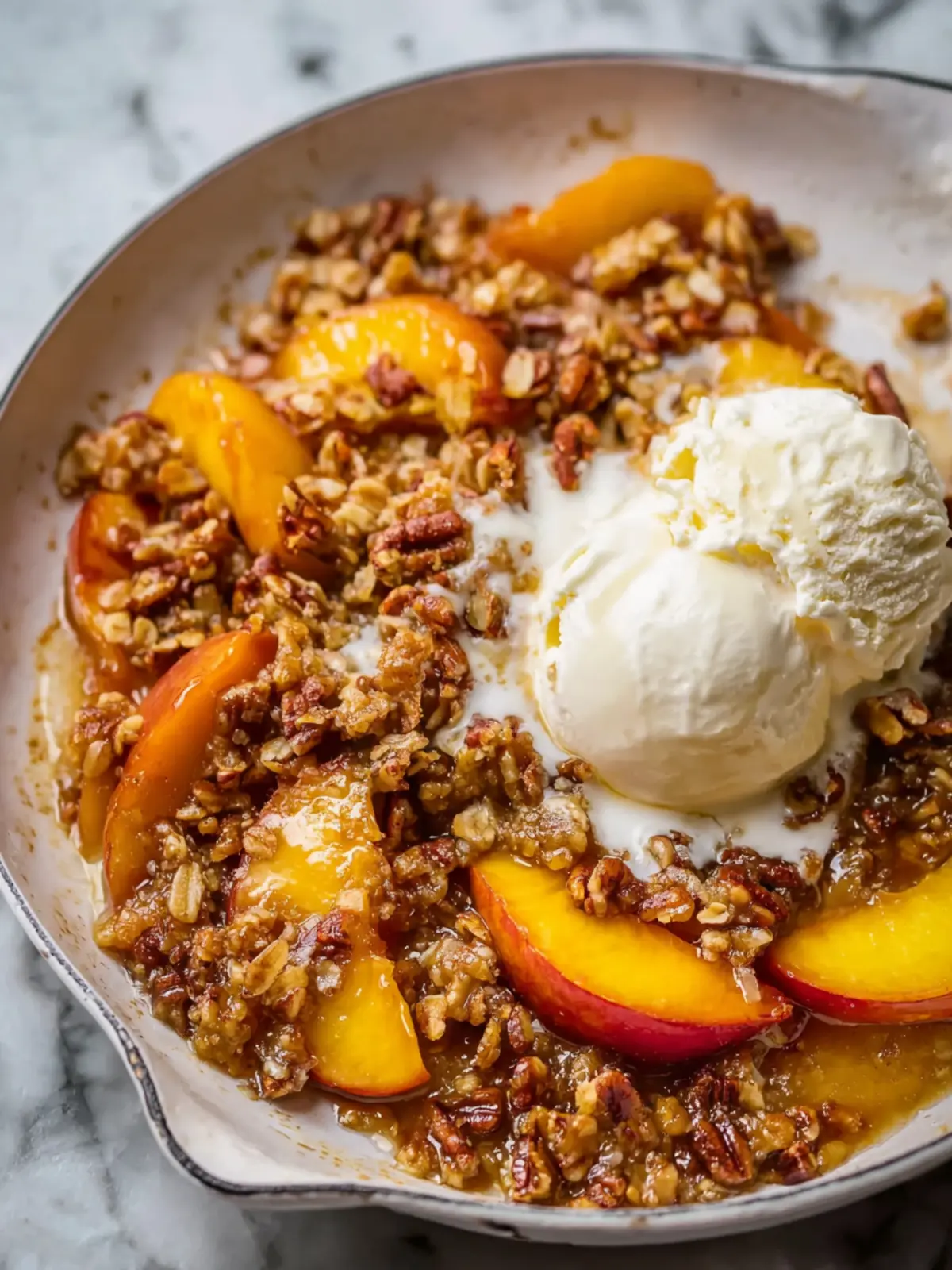 Bourbon Pecan Peach Crisp