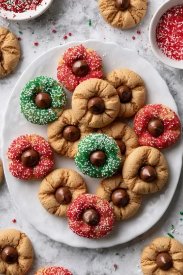 Christmas Peanut Butter Blossoms