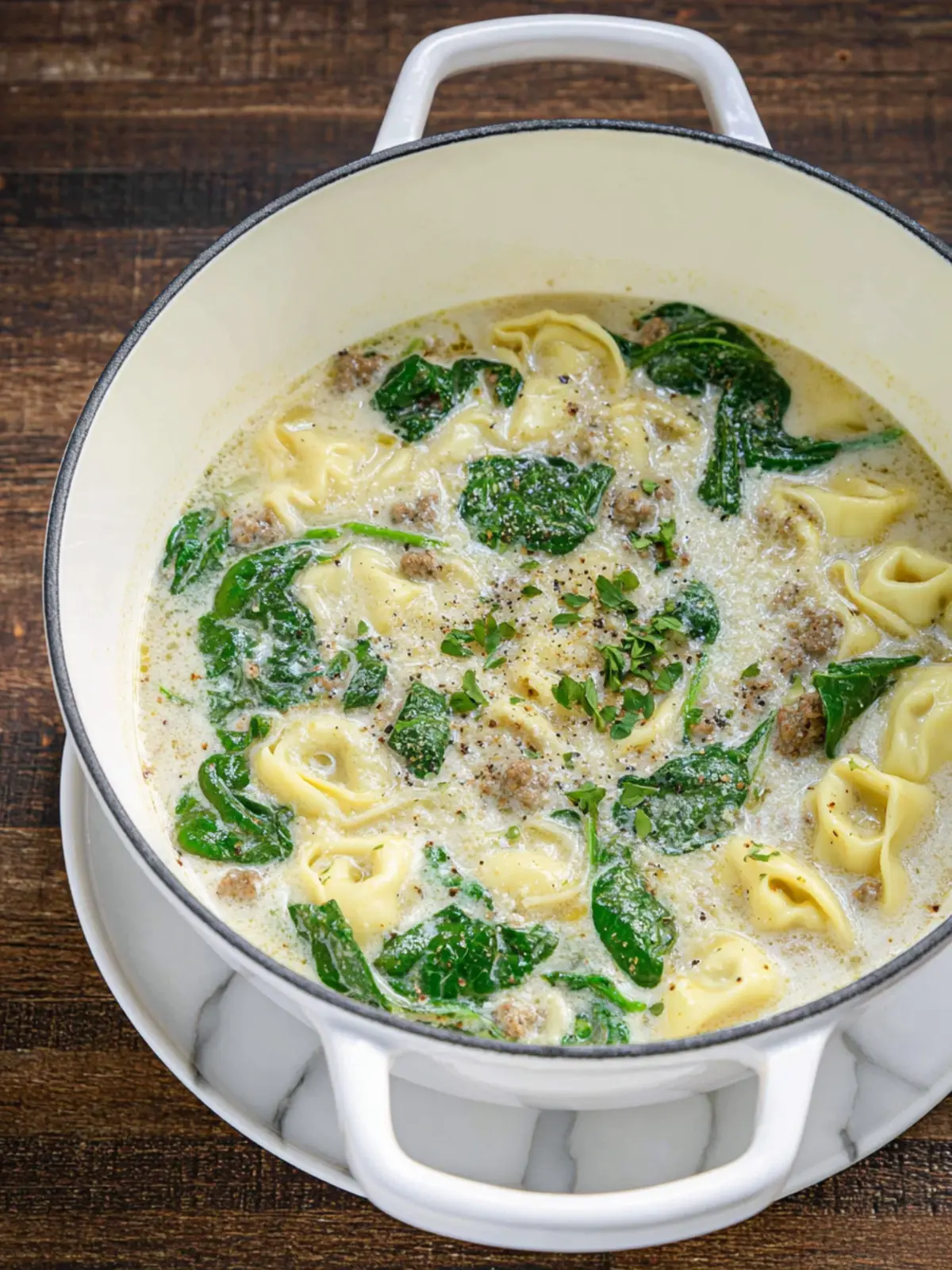 Creamy Sausage Tortellini Soup