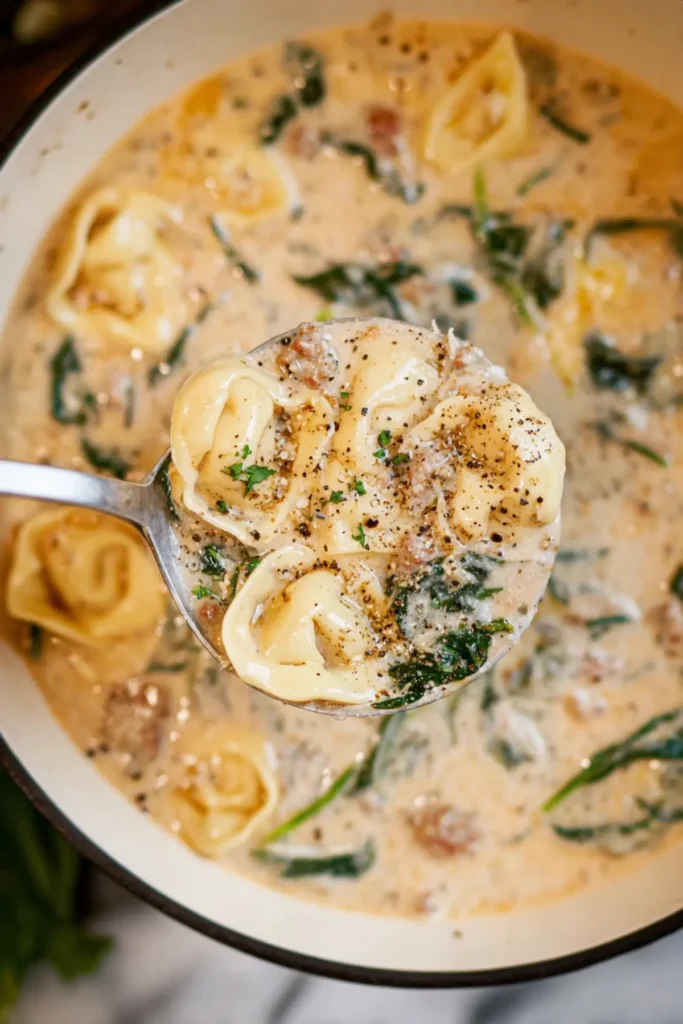 Creamy Sausage Tortellini Soup