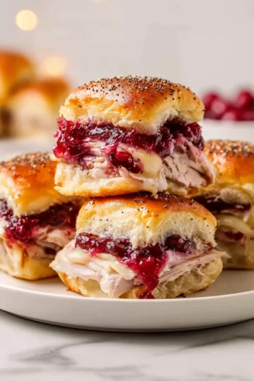 Leftover Cranberry Turkey Sliders
