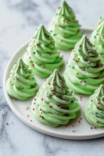 Meringue Christmas Tree Cookies