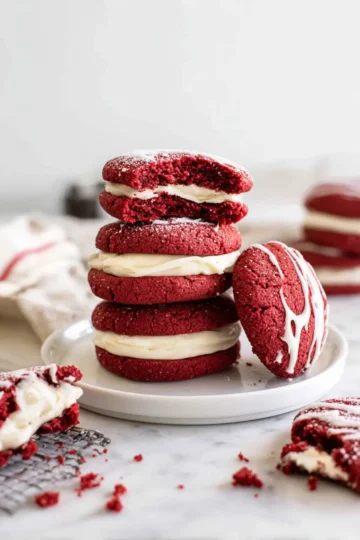 Red Velvet Cake Mix Cookies with Cream Cheese Icing