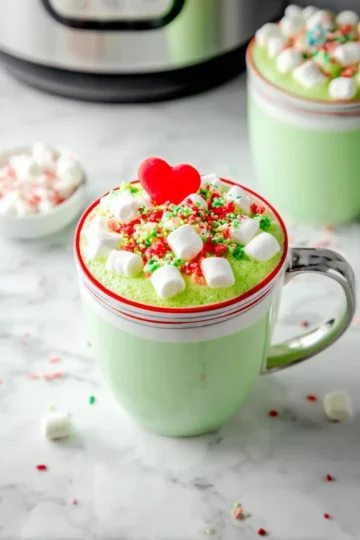 Slow Cooker Grinch Hot Chocolate