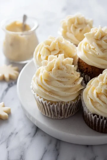 Spiced Eggnog Cupcakes with Eggnog Buttercream Frosting
