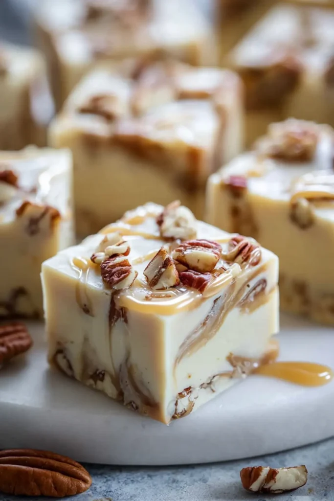 White Chocolate Caramel Pecan Fudge