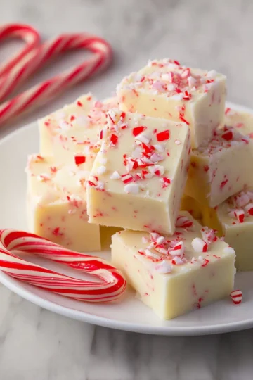 White Chocolate Peppermint Fudge