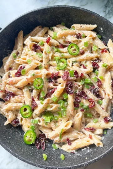 Creamy Cranberry and Jalapeño Pasta