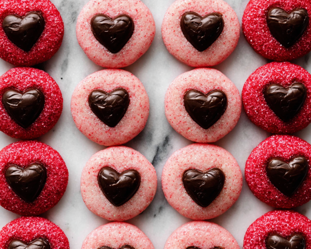 Biscuits coeur chocolat en motif