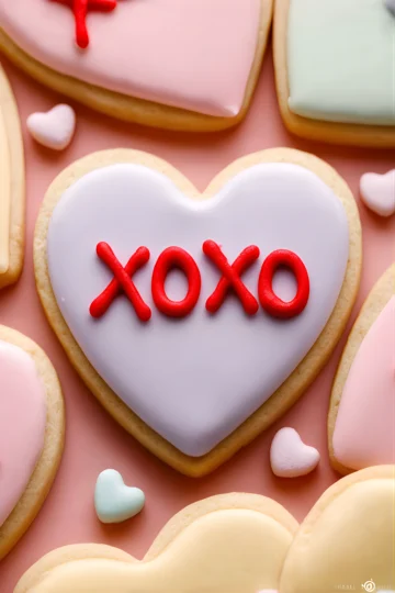 Biscuits cœur pastel décorés