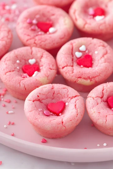 Cookie cups roses coeur rouge