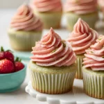 Cupcakes pistache glaçage fraise