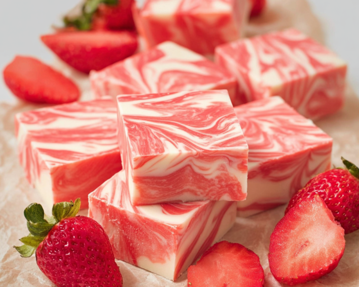 Fudge fraise marbré crémeux