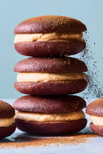 Whoopie pies tiramisu empilés au cacao