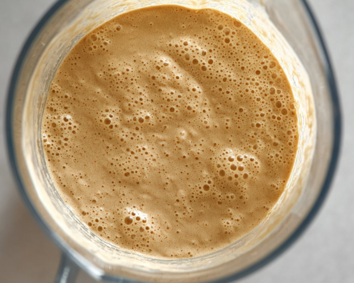 Blended cottage cheese pancake batter