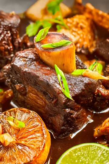 Braised beef short ribs garlic ginger