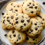 Chocolate chip cookies on white plate
