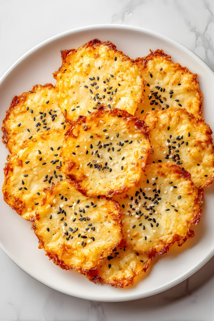 Crispy cottage cheese chips