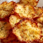 Crispy cottage cheese chips golden