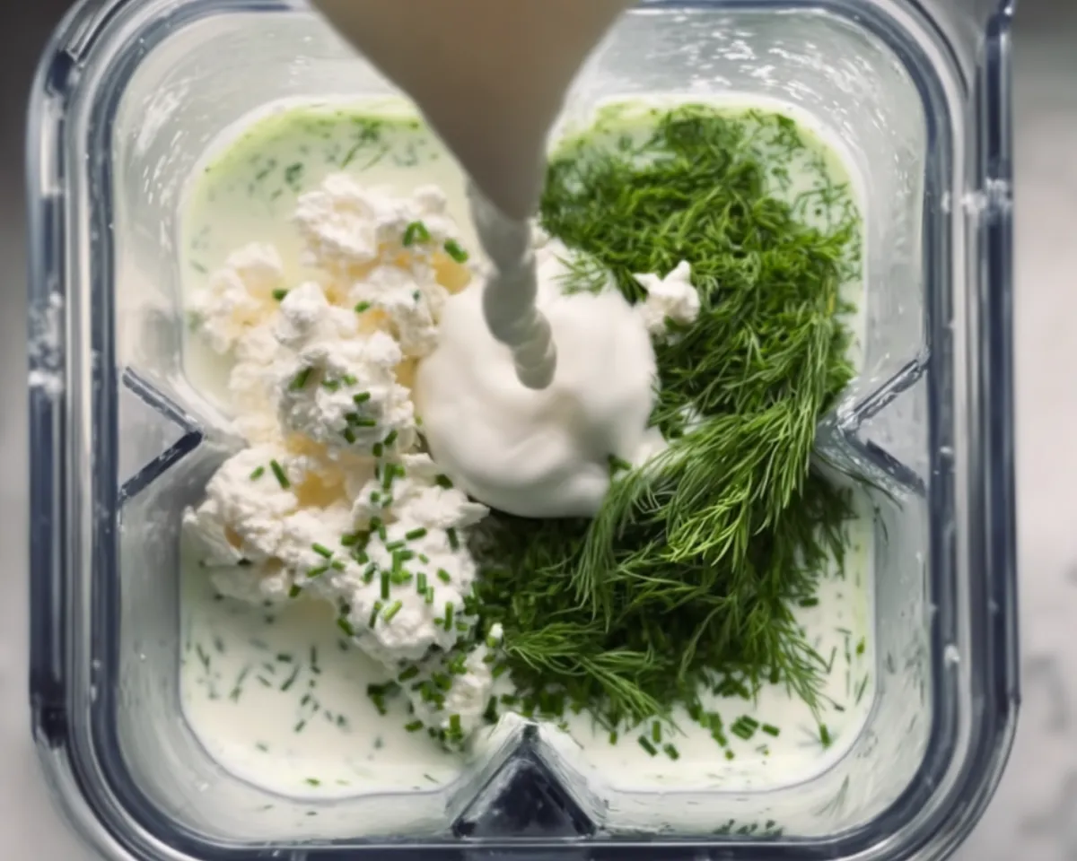 Ranch dressing ingredients in blender