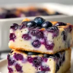 Stacked blueberry cottage cheese bake squares