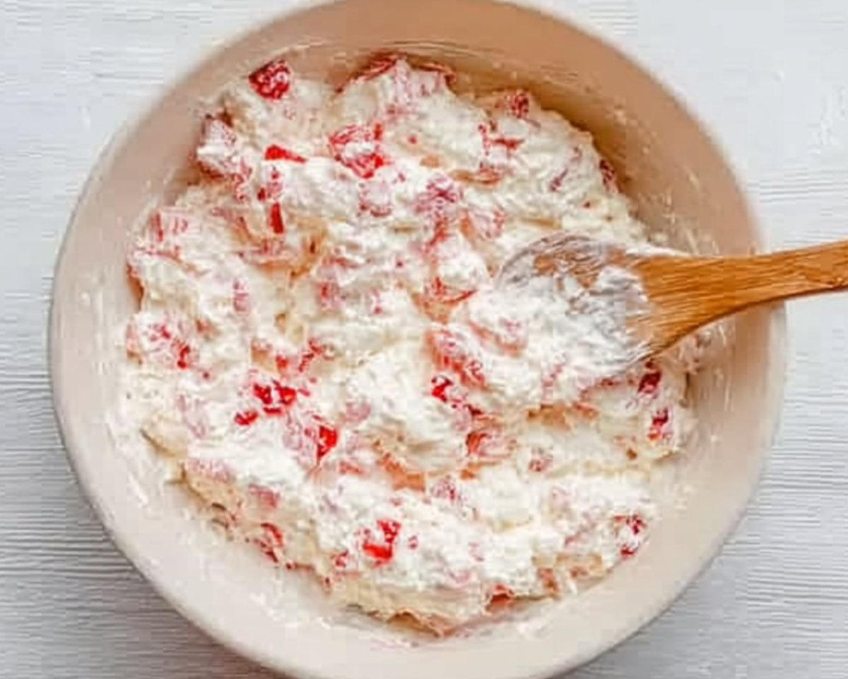 Strawberry cream cheese filling mixed