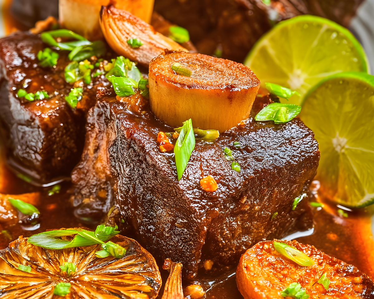 Tender beef short ribs soy sauce