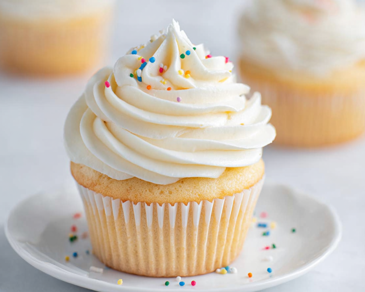 Buttercream frosted cupcake