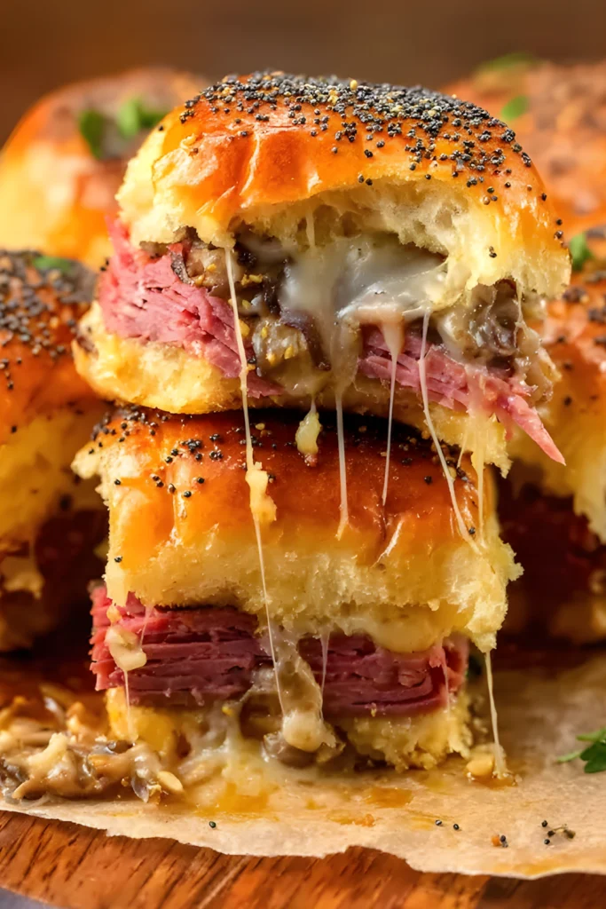 Corned beef slider with melted cheese
