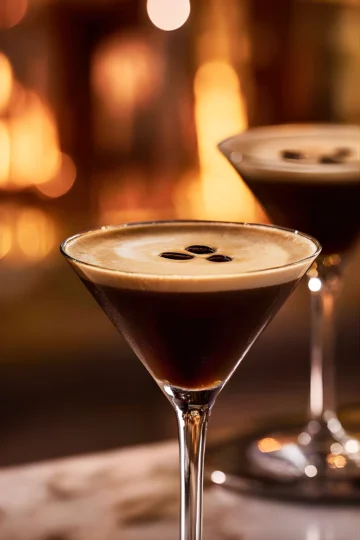 Espresso martini with creamy foam