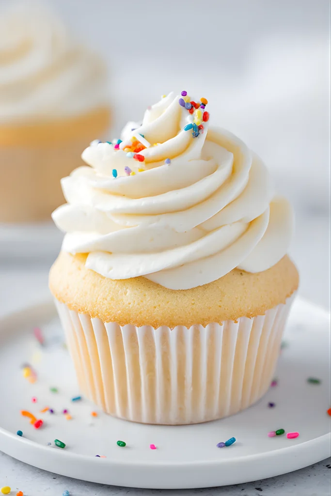 Vanilla cupcake with buttercream frosting