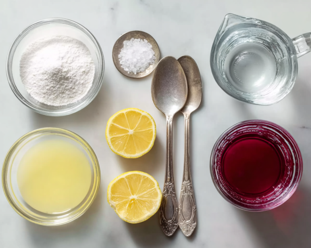 gelatin recipe ingredients flat lay