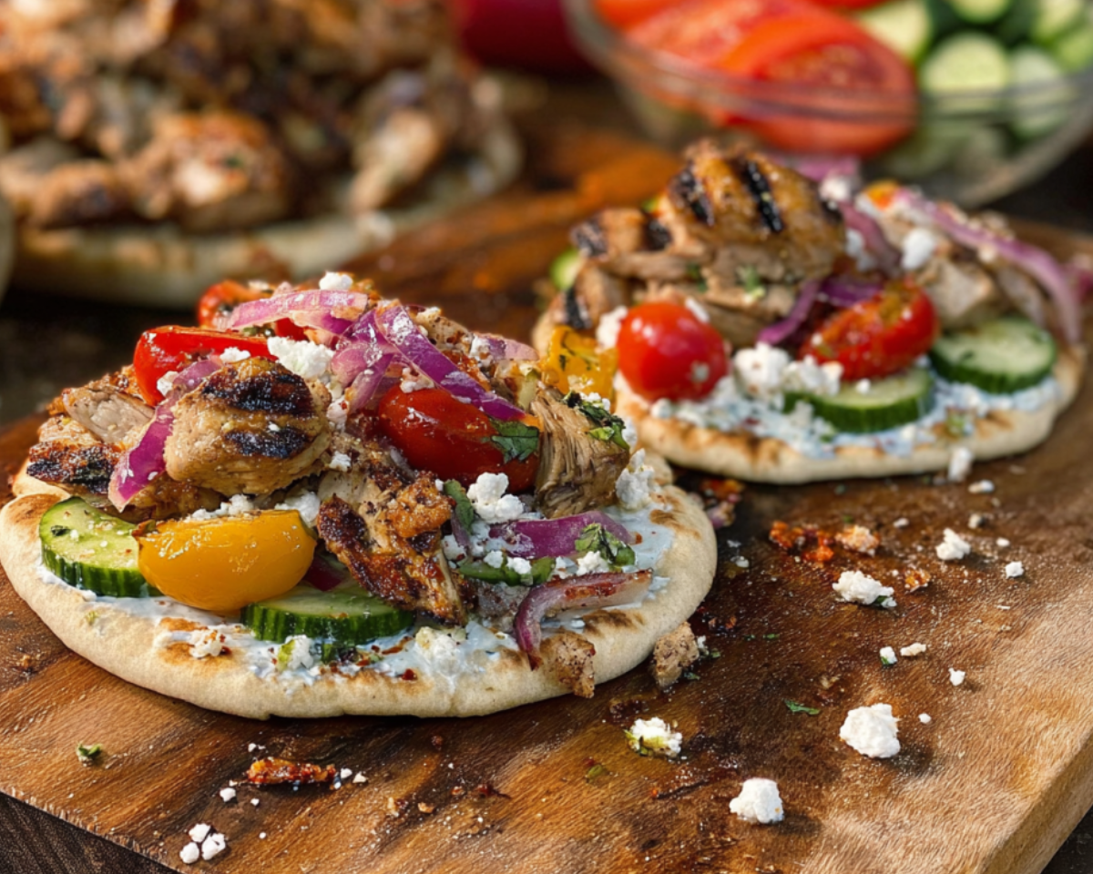 grilled chicken pita fresh toppings