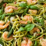 pesto shrimp pasta asparagus