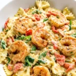 shrimp pasta creamy bowl