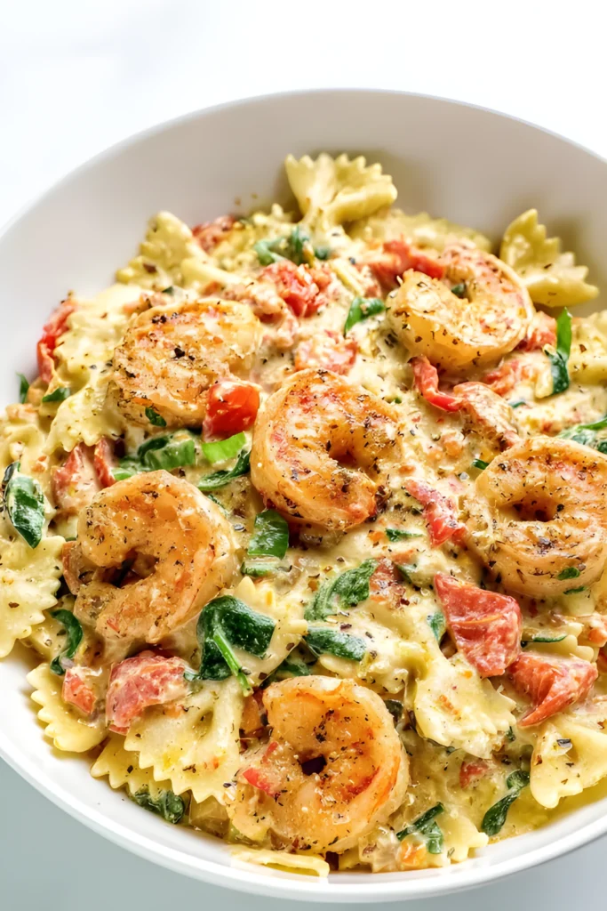 shrimp pasta creamy bowl