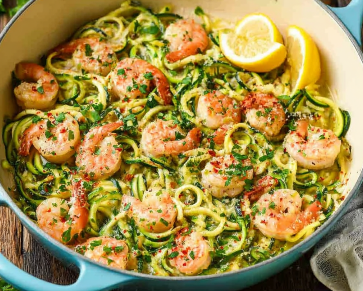 shrimp scampi zucchini skillet