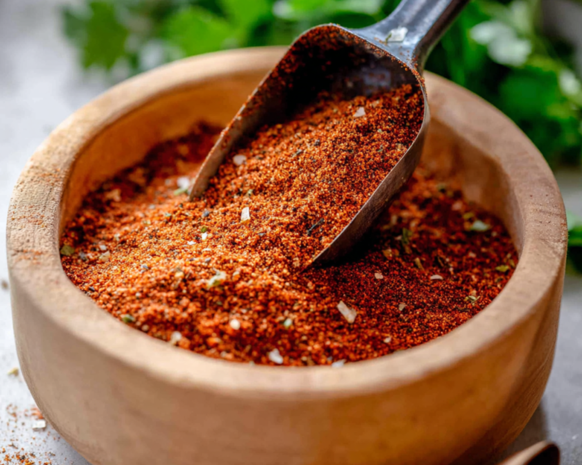 taco seasoning with metal scoop