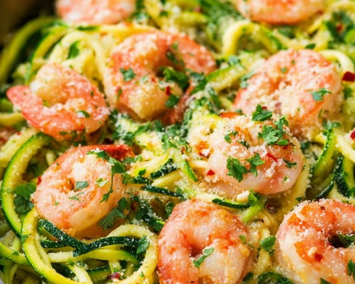 zoodles shrimp parmesan