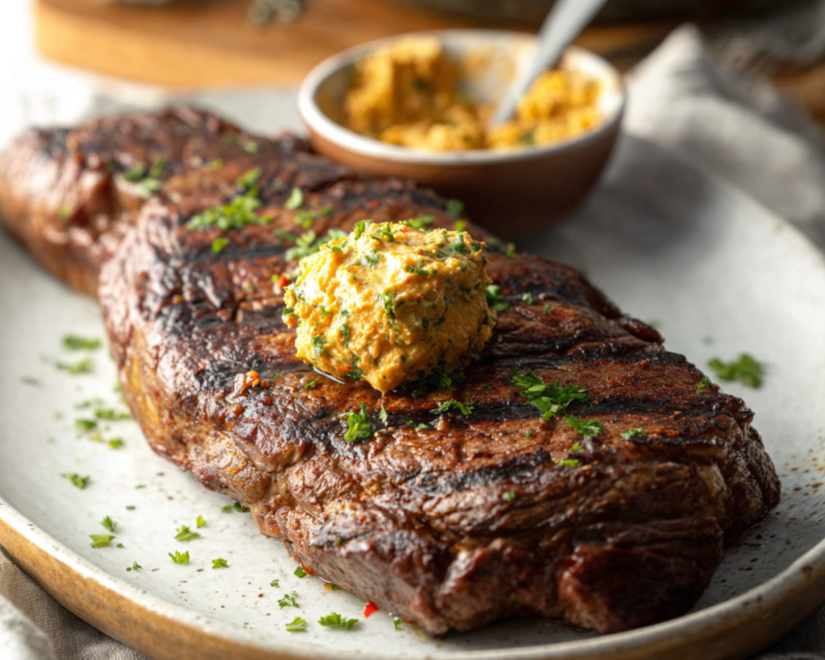 grilled steak with cowboy butter