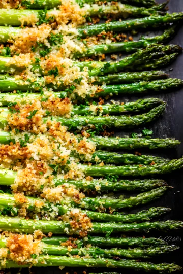 roasted asparagus with crispy parmesan