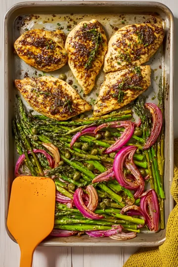 roasted balsamic chicken asparagus sheet pan