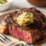 steak with cowboy butter on top