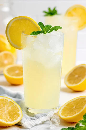 homemade lemonade glass ice