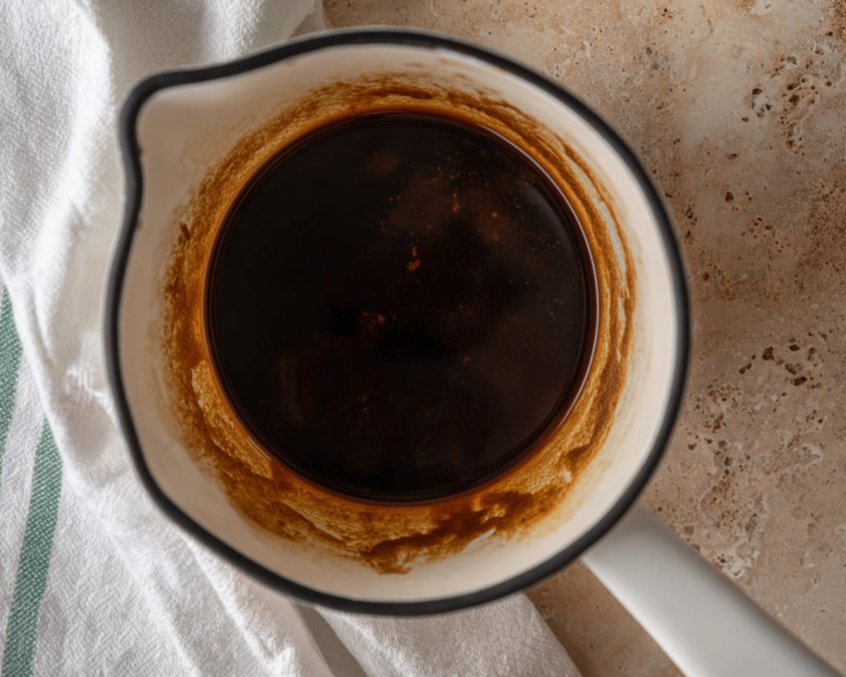 Cookie butter syrup in saucepan