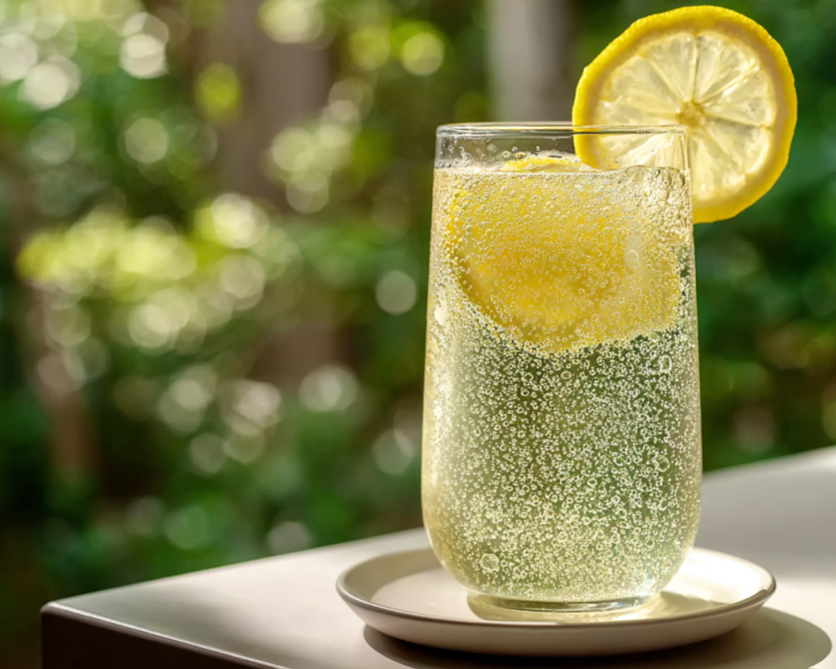 Fizzy lemon water