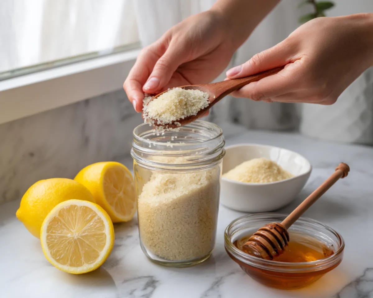 Halal gelatin with lemon and honey