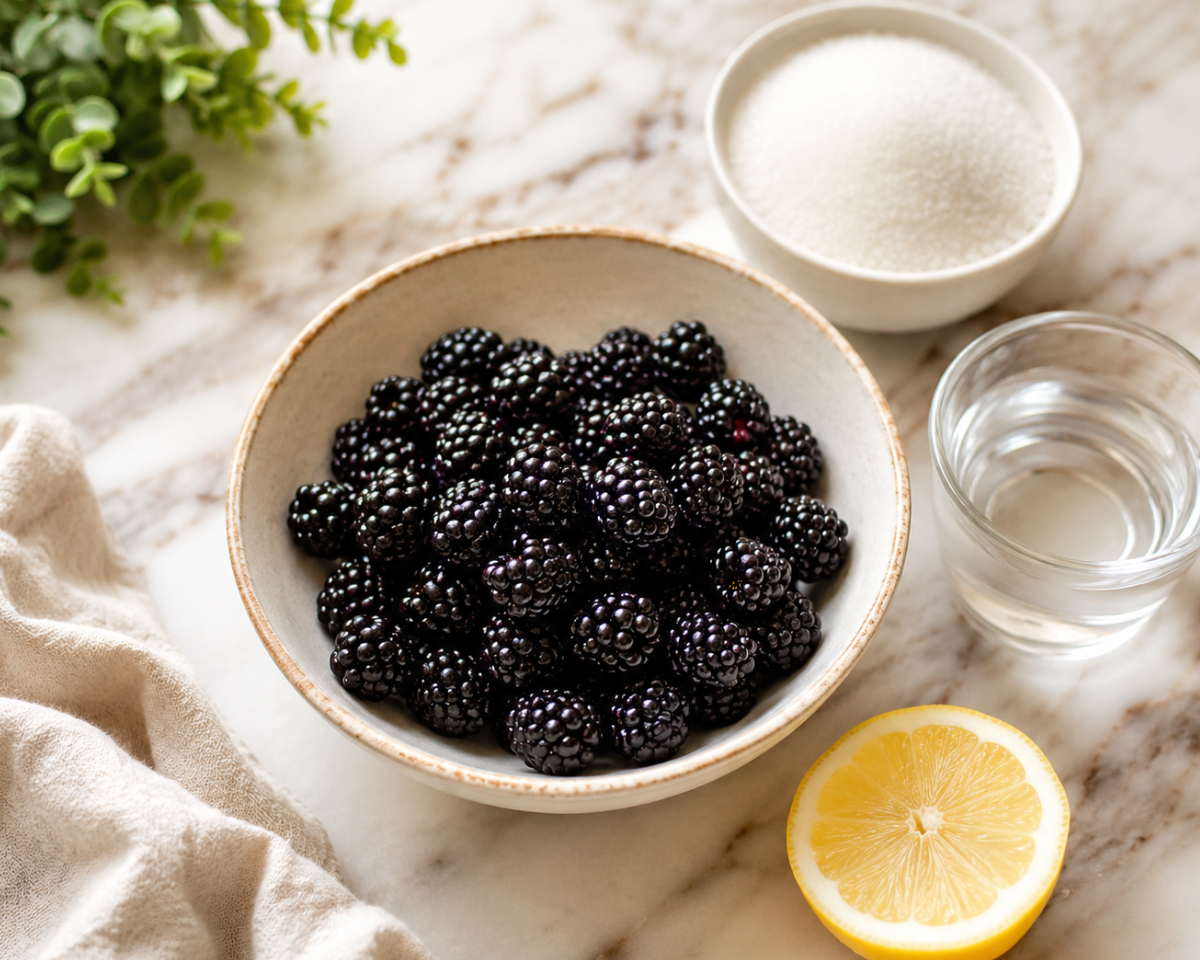 Homemade blackberry compote